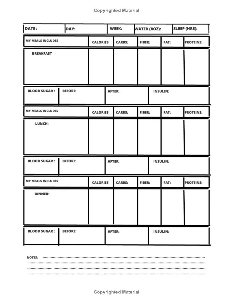 Blood Sugar Log Book